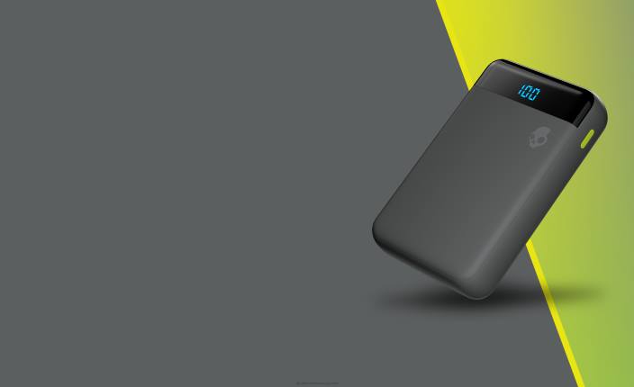 hladno siva/rumena fat hiter in prilagodljiv fat stash 2 prenosni paket baterij 10000 mah Skullcandy FTZX38