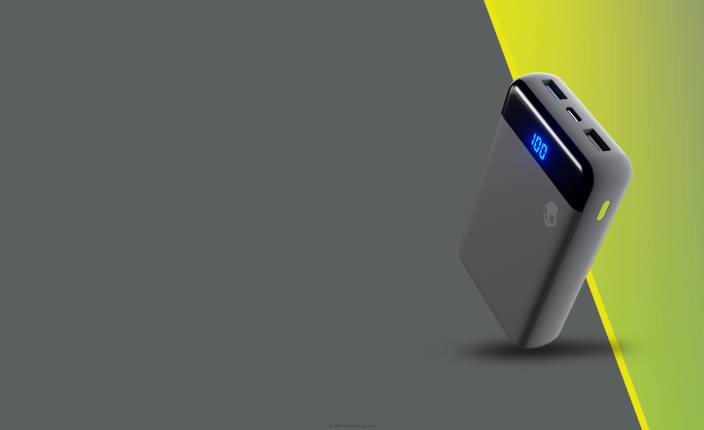 hladno siva/rumena fat hiter in prilagodljiv fat stash 2 prenosni paket baterij 10000 mah Skullcandy FTZX38