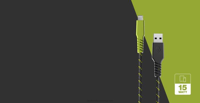 hladno siva/rumena vaša pot do električnega voda + pleten polnilni kabel Skullcandy FTZX45