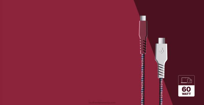 vice / škrlatno vaša pot do električnega voda + pleten polnilni kabel Skullcandy FTZX44