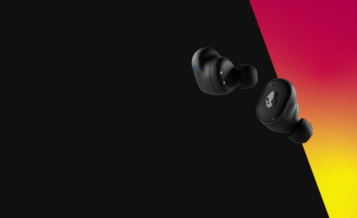 prava črna nadgradljive tech premium sound grind prave brezžične ušesne slušalke Skullcandy FTZX9
