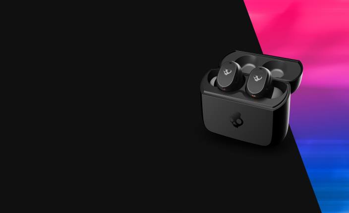 prava črna prave brezžične ušesne slušalke v žepni velikosti in po meri Skullcandy FTZX19