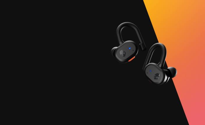 črna/oranžna nadgradljive tehnološke varne ušesne slušalke push active prave brezžične slušalke Skullcandy FTZX15