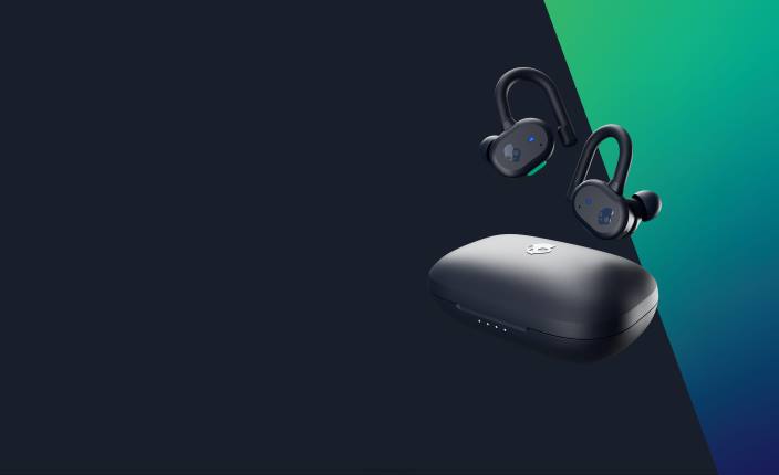 temno modra/zelena nadgradljive tehnološke varne ušesne slušalke push active prave brezžične slušalke Skullcandy FTZX13