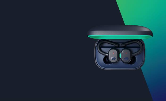 temno modra/zelena nadgradljive tehnološke varne ušesne slušalke push active prave brezžične slušalke Skullcandy FTZX13